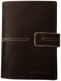 Коричневое портмоне на кнопке London из телячей кожи Vip Collection 102502