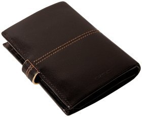 Коричневое портмоне на кнопке London из телячей кожи Vip Collection 102502