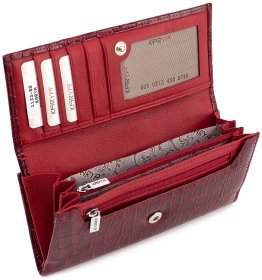 Классический кожаный кошелек марсалового цвета KARYA (1133-08)