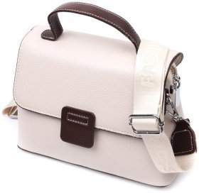 Кожаная женская сумка-сэтчел Vintage 22290 Белая