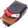 Мужская сумка-слинг среднего размера из натуральной кожи с тиснением Vintage (2421400) - 6