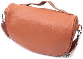 Кожаная женская сумка через плечо в классическом цвете Vintage 22658 Рыжая