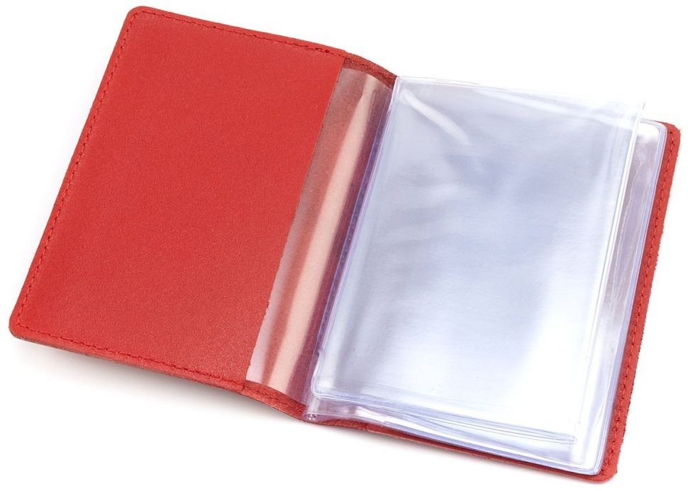 Компактная кожаная обложка красного цвета для автодокументов с прозрачными файлами Leather Collection 102802 фото №4 Компактная кожаная обложка красного цвета для автодокументов с прозрачными файлами Leather Collection 102802 modnotak фото №4