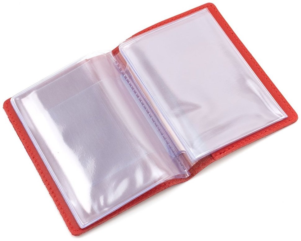 Компактная кожаная обложка красного цвета для автодокументов с прозрачными файлами Leather Collection 102802 фото №6 Компактная кожаная обложка красного цвета для автодокументов с прозрачными файлами Leather Collection 102802 modnotak фото №6