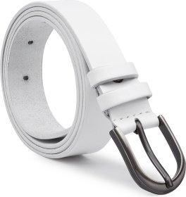 Женский кожаный ремень узкого типа в белом цвете Vintage (2420797)