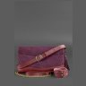 Бордовая сумка из натуральной кожи с велюровым клапаном BlankNote Элис (12740) - 6