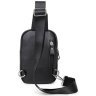Небольшая мужская кожаная сумка-слинг на плечо в черном цвете Tiding Bag (15885) фото №2 Небольшая мужская кожаная сумка-слинг на плечо в черном цвете Tiding Bag (15885) modnotak фото - 2
