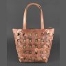 Світло-коричнева плетена сумка зі шкіри високої якості BlankNote Пазл L (12774) - 3