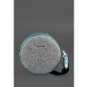 Круглая фетровая сумка c кожаными вставками бирюзового цвета BlankNote Таблетка (12820) - 5