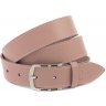 Розовый ремень для брюк из натуральной кожи с серебристой пряжкой Grande Pelle (35230) - 1