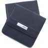 Темно-синій гаманець з натуральної шкіри на кнопці KARYA (1106-44) - 1