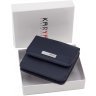 Темно-синій гаманець з натуральної шкіри на кнопці KARYA (1106-44) - 6