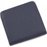 Темно-синій гаманець з натуральної шкіри на кнопці KARYA (1106-44) - 3