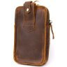 Коричневая мужская сумка на пояс из винтажной кожи Vintage (20419) - 2