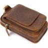 Коричневая мужская сумка на пояс из винтажной кожи Vintage (20419) - 3
