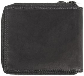 Кожаный мужской кошелек на кнопке с монетницей и RFID-защитой Ridgeback JBNC43MN 94302 черного цвета