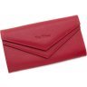 Великий жіночий гаманець червоного кольору з фактурної шкіри на кнопці Tony Bellucci (10730) - 4