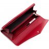 Великий жіночий гаманець червоного кольору з фактурної шкіри на кнопці Tony Bellucci (10730) - 5