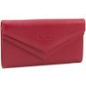 Великий жіночий гаманець червоного кольору з фактурної шкіри на кнопці Tony Bellucci (10730) - 1