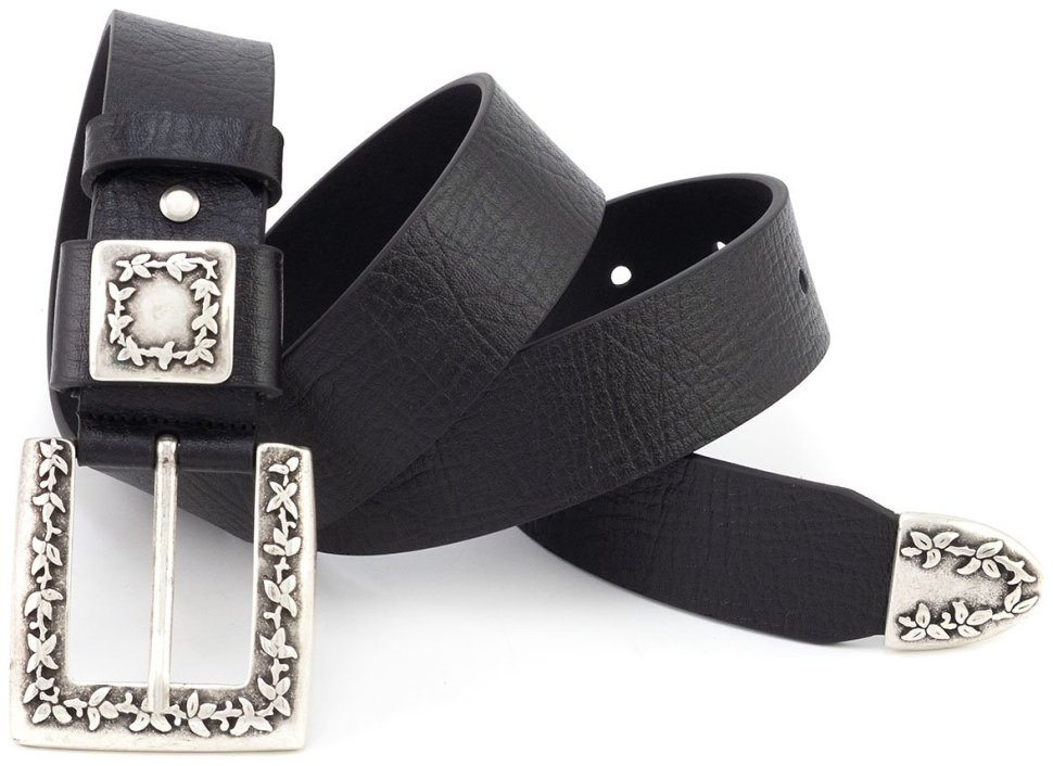 Женский кожаный ремень Gherardini 40822 с винтажной пряжкой и металлическим наконечником, черный фото №7 Женский кожаный ремень Gherardini 40822 с винтажной пряжкой и металлическим наконечником, черный modnotak фото №7