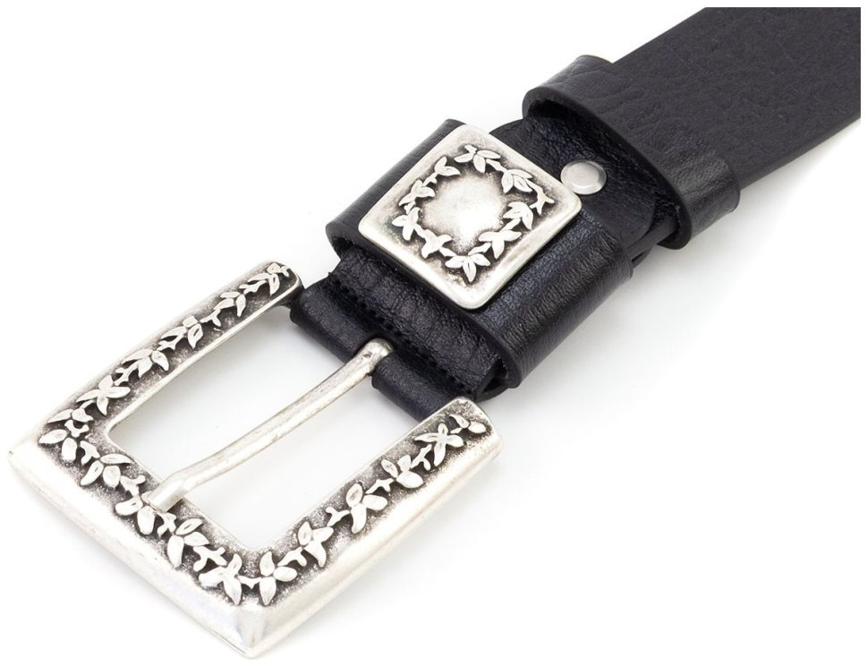 Женский кожаный ремень Gherardini 40822 с винтажной пряжкой и металлическим наконечником, черный фото №2 Женский кожаный ремень Gherardini 40822 с винтажной пряжкой и металлическим наконечником, черный modnotak фото №2