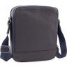 Чоловіча сумка на плече синього кольору з фактурної шкіри Leather Collection (11125) - 1
