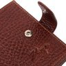 Светло-коричневый мужской кошелек из натуральной кожи с фиксацией на кнопку KARYA (2421088) - 3