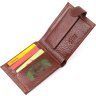 Светло-коричневый мужской кошелек из натуральной кожи с фиксацией на кнопку KARYA (2421088) - 4