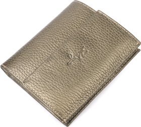 Оливковий жіночий гаманець на магніті з натуральної шкіри KARYA (2421188)