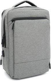Сірий чоловічий рюкзак із поліестеру з відсіком під ноутбук Monsen 64902