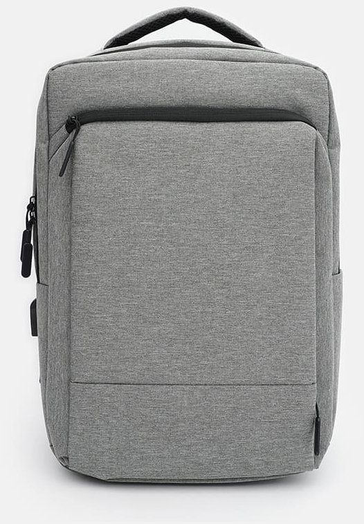 Серый мужской рюкзак из полиэстера с отсеком под ноутбук Monsen 64902