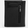 Маленький кожаный кошелек тройного сложения в черном цвете Ricco Grande 65002 - 3