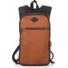 Чорно-коричневий рюкзак з натуральної шкіри з блискавковою застібкою Tiding Bag (21213) - 2