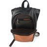 Чорно-коричневий рюкзак з натуральної шкіри з блискавковою застібкою Tiding Bag (21213) - 7