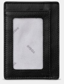 Кардхолдер из натуральной кожи с окошком для ID-документа Yoshi Y1212 черного цвета 95502