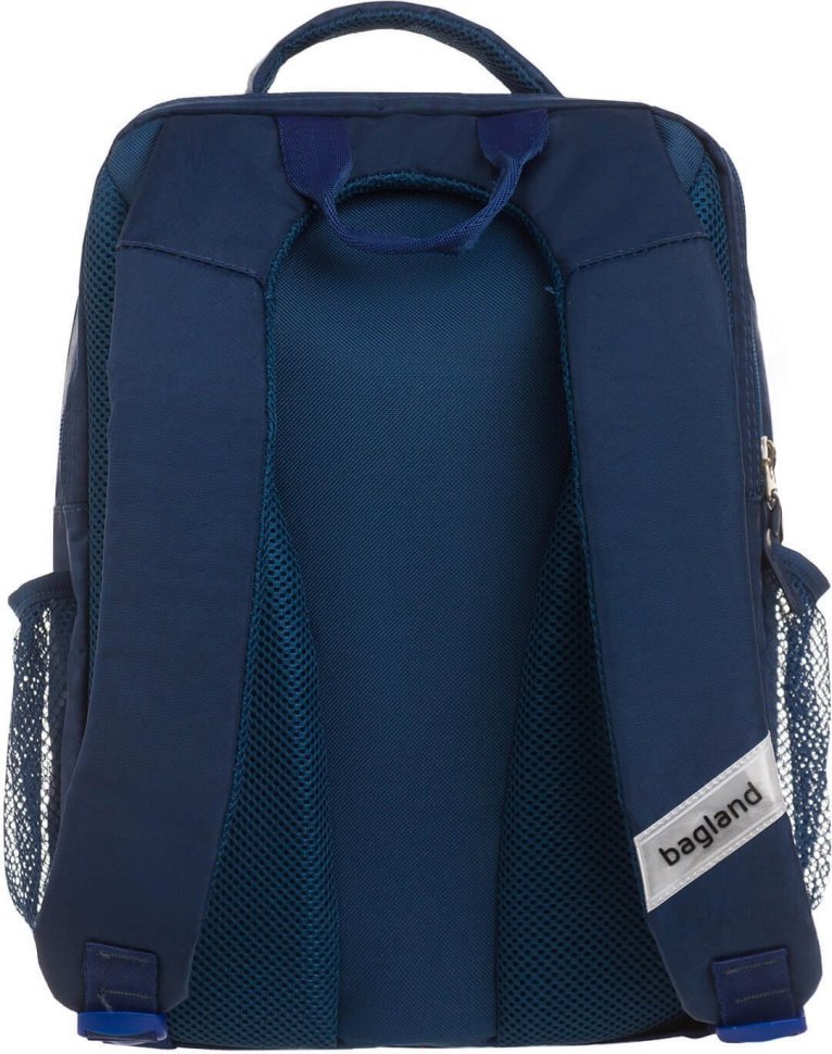 Шкільний рюкзак для хлопчиків із текстилю синього кольору з космонавтом Bagland 55702