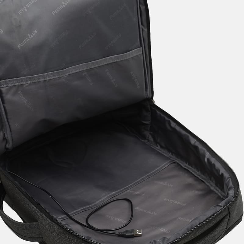 Сірий чоловічий рюкзак з текстилю на дві блискавки Monsen (19300)