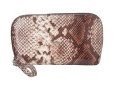 Женская косметичка из натуральной кожи под рептилию Desisan 106802 коричневого цвета modnotak фото №5