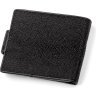 Чорний гаманець з натуральної шкіри морського ската з хлястиком STINGRAY LEATHER (024-18002) - 2