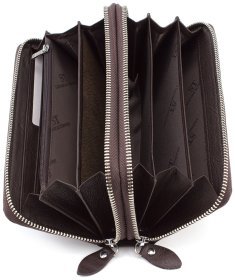 Кожаный вместительный кошелек на две молнии ST Leather (16202)