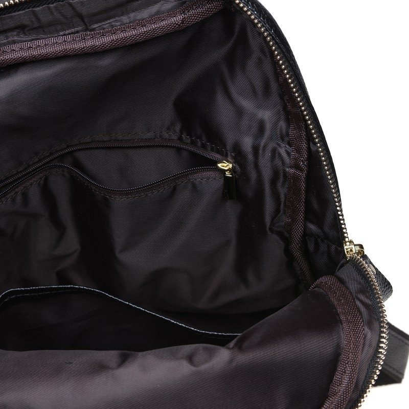 Женский кожаный рюкзак черного цвета под формат А4 - Keizer (57302)