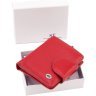 Женский кожаный кошелек красного цвета с монетницей на кнопке ST Leather 1767302 - 9