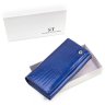 Лаковий синій гаманець з візерунком під рептилію ST Leather (16309) - 6