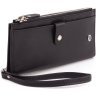 Жіночий гаманець чорного кольору із натуральної шкіри на кнопках ST Leather 1767402