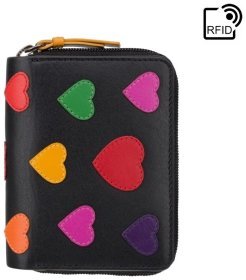 Маленький женский кожаный кошелек с разноцветными сердечками Visconti Desire 77402
