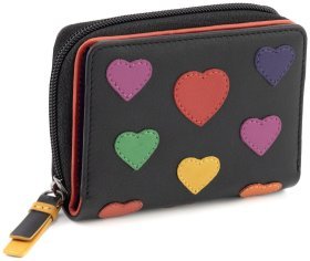 Маленький женский кожаный кошелек с разноцветными сердечками Visconti Desire 77402