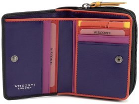 Маленький женский кожаный кошелек с разноцветными сердечками Visconti Desire 77402