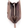 Жіночий шкіряний гаманець-клатч пудрового кольору з кистьовим ремінцем Karya 67502 - 2