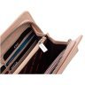 Жіночий шкіряний гаманець-клатч пудрового кольору з кистьовим ремінцем Karya 67502 - 9