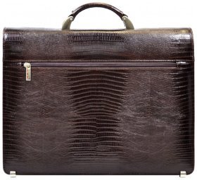 Повседневный деловой мужской портфель из натуральной кожи с лазерной текстурой Desisan 107602 коричневого цвета